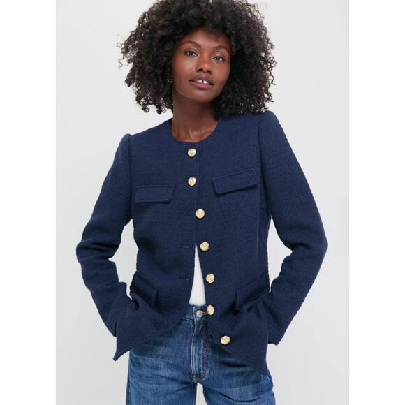 Pomander Place Women's XL Navy Blue Tweed Jennings Jacket Career Office X-Large - Picture 1 of 14